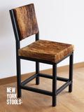 OXFORD | Customizable Cowhide & Black Metal Industrial Dining Chair