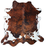 Light Brindle Tricolor Cowhide Rug , Size: Jumbo(XL), Code: BN24