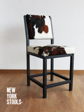OXFORD | Customizable Cowhide & Black Metal Industrial Dining Chair