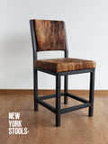 OXFORD | Customizable Cowhide & Black Metal Industrial Dining Chair