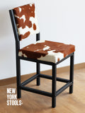 OXFORD | Customizable Cowhide & Black Metal Industrial Dining Chair