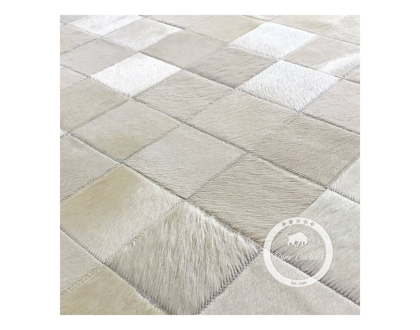 White Patchwork Cowhide Rug Authentic Cowhide Rug| Discount Cowhides| Cowhide Rug USA – Primeland ...