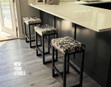 Cowhide Soho Stool | Bespoke Modern Cowhide Bar Stool: Made-to-Order Height and Cowhide Color