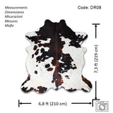 Tricolor Cowhide Rug , Size: Large(L), Code: DR08