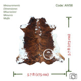 Tricolor Cowhide Rug , Size: Small(S), Code: AW56