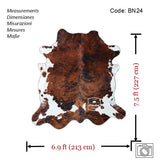 Light Brindle Tricolor Cowhide Rug , Size: Jumbo(XL), Code: BN24