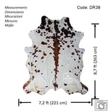 Tricolor Cowhide Rug , Size: X-Jumbo(XXL), Code: DR38