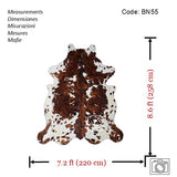 Exotic Tricolor Cowhide Rug , Size: X-Jumbo(XXL), Code: BN55