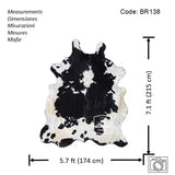 Black and White Cowhide Rug , Size: Large(L), Code: BR138