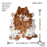 Exotic Tricolor Cowhide Rug , Size: Large(L), Code: DR12