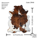 Tricolor Cowhide Rug , Size: Large(L), Code: DR40