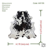 Black and White Cowhide Rug , Size: Large(L), Code: AW150