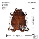 Tricolor Cowhide Rug , Size: X-Jumbo(XXL), Code: BR141
