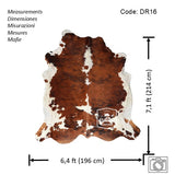Tricolor Cowhide Rug , Size: Large(L), Code: DR16