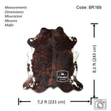 Dark Brindle Tricolor Cowhide Rug , Size: X-Jumbo(XXL), Code: BR169