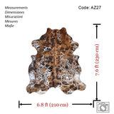 Exotic Tricolor Cowhide Rug , Size: Jumbo(XL), Code: AZ27