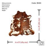 Tricolor Cowhide Rug , Size: Medium(M), Code: BN63
