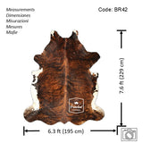 Light Brindle Tricolor Cowhide Rug , Size: Jumbo(XL), Code: BR42