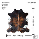 Exotic Brindle Cowhide Rug , Size: X-Jumbo(XXL), Code: BR172