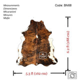 Tricolor Cowhide Rug , Size: Medium(M), Code: BN68
