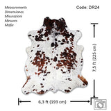 Tricolor Cowhide Rug , Size: Large(L), Code: DR24