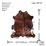 Light Brindle Tricolor Cowhide Rug , Size: Jumbo(XL), Code: BR179