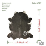 Salt & Pepper Cowhide Rug , Size: X-Jumbo(XXL), Code: AW27