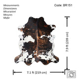 Exotic Tricolor Cowhide Rug , Size: Jumbo(XL), Code: BR151
