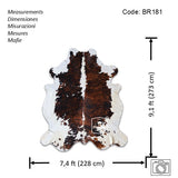 Tricolor Cowhide Rug , Size: X-Jumbo(XXL), Code: BR181