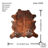 Dark Brindle Cowhide Rug , Size: Large(L), Code: DR29