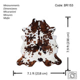 Exotic Tricolor Cowhide Rug , Size: Jumbo(XL), Code: BR153