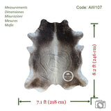Grey Cowhide Rug , Size: X-Jumbo(XXL), Code: AW107
