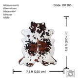 Tricolor Cowhide Rug , Size: X-Jumbo(XXL), Code: BR186