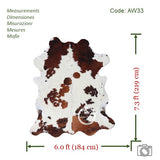Tricolor Cowhide Rug , Size: Large(L), Code: AW33