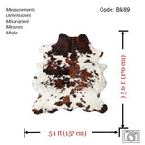 Exotic Tricolor Cowhide Rug , Size: Small(S), Code: BN89