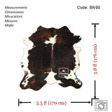 Tricolor Cowhide Rug , Size: Small(S), Code: BN90