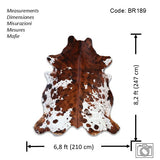 Exotic Tricolor Cowhide Rug , Size: X-Jumbo(XXL), Code: BR189