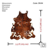 Tricolor Cowhide Rug , Size: Medium(M), Code: BN94