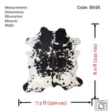 Exotic Tricolor Cowhide Rug , Size: X-Jumbo(XXL), Code: BN95
