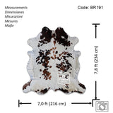 Exotic Tricolor Cowhide Rug , Size: Jumbo(XL), Code: BR191