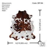 Exotic Tricolor Cowhide Rug , Size: Jumbo(XL), Code: BR194