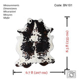 Tricolor Cowhide Rug , Size: X-Jumbo(XXL), Code: BN101