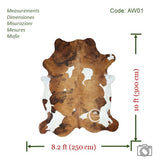 Exotic Tricolor Cowhide Rug , Size: X-Jumbo(XXL), Code: AW01