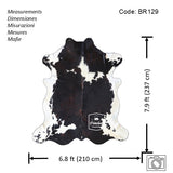 Tricolor Cowhide Rug , Size: Jumbo(XL), Code: BR129