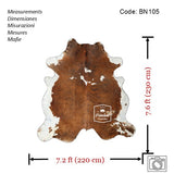 Tricolor Cowhide Rug , Size: Jumbo(XL), Code: BN105