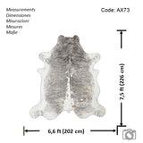 Grey Cowhide Rug , Size: Jumbo(XL), Code: AX73