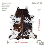 Exotic Tricolor Cowhide Rug , Size: Jumbo(XL), Code: AW129
