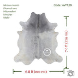 Grey Cowhide Rug , Size: Jumbo(XL), Code: AW130