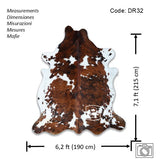 Tricolor Cowhide Rug , Size: Large(L), Code: DR32