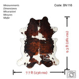 Tricolor Cowhide Rug , Size: X-Jumbo(XXL), Code: BN116